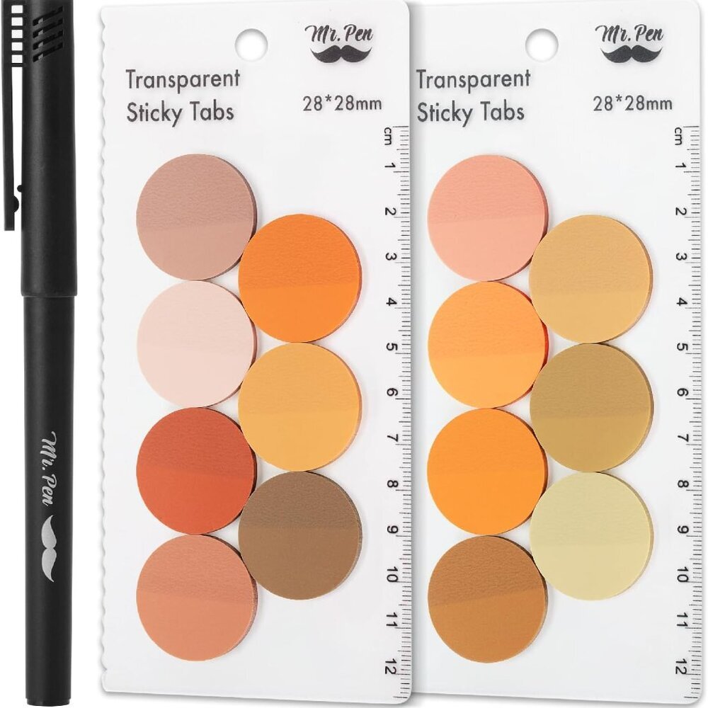 Transparent Sticky Note Set, 560Sheets, Colorful, Round Transparent Sticky Notes